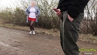 Teen With Big Natural Tits Gets A Handjob From Unknown Mom In Public