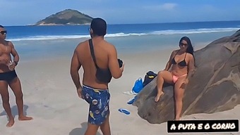 A Steamy Beach Encounter Between Two Black Individuals After A Photo Session