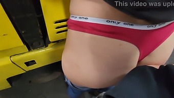 A Seductive Colleague Gets Spanked And Penetrated On A Forklift At Her Workplace, Resulting In A Dripping Internal Ejaculation