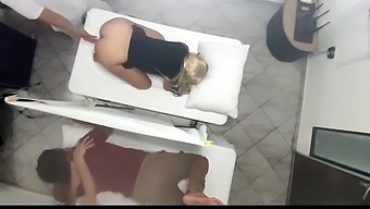 Stunning Wife Receives Massage From Masseur While Husband Watches On