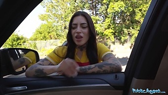 Public Agent Seduces A Pizza Delivery Girl In A Restaurant Bathroom And Gives Her A Hot Experience.